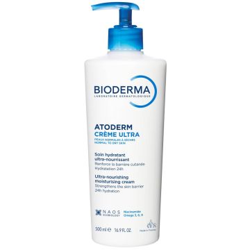 Bioderma Atoderm Ultra Успокояващ хидратиращ крем ултра за лице и тяло без аромат 500 мл