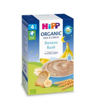 Hipp Био инстантна каша Лека нощ банан и сухар 4М+ 250 г