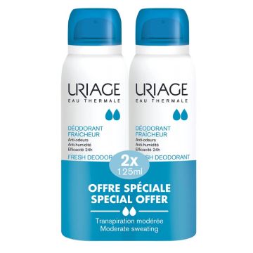 Uriage Освежаващ дезодорант против изпотяване за чувствителна кожа 2 х125 мл Комплект
