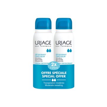 Uriage Eau Thermale Освежаващ дезодорант против изпотяване за чувствителна кожа 2 х125 мл Комплект