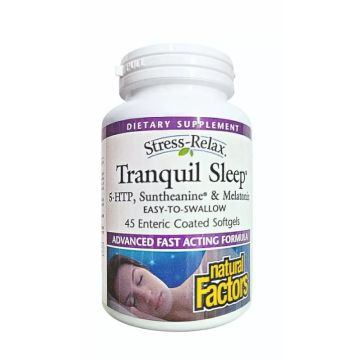 Natural Factors Tranquil Sleep Stress-Relax Спокоен сън 45 софтгел капсули