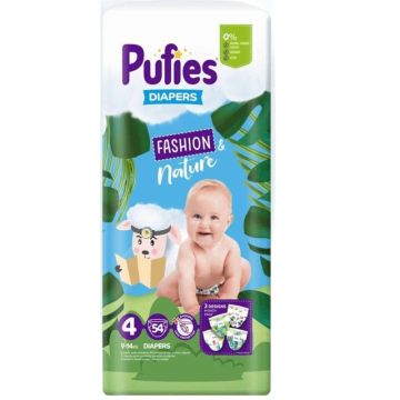 Пелени Pufies GP Fashion & Nature размер 4 Maxi 9-14 кг х 54бр