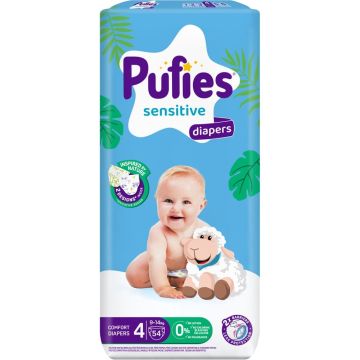 Пелени Pufies GP Sensitive размер 4 Maxi 9-14 кг х 54 бр