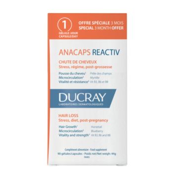 Ducray Anacaps Reactive Хранителна добавка срещу реактивен косопад х 90