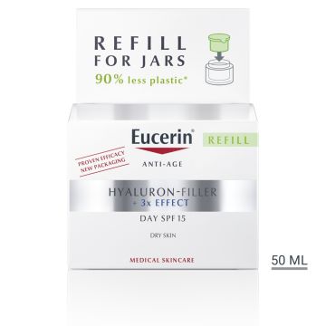 Eucerin Hyaluron-Filler Дневен крем за суха кожа SPF15 50 мл Пълнител