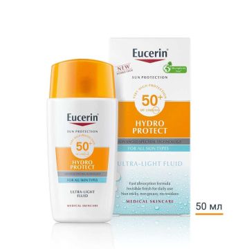 Eucerin Hydro Protect Слънцезащитен ултралек флуид за лице SPF50+ 50 мл