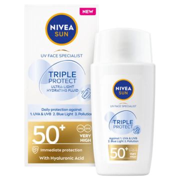 Nivea Sun Ttiple Protect SPF50+ Слънцезащитен флуид за лице 40 мл