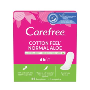Carefree Cotton Feel Normal Aloe Ежедневни дамски превръзки х 56 бр