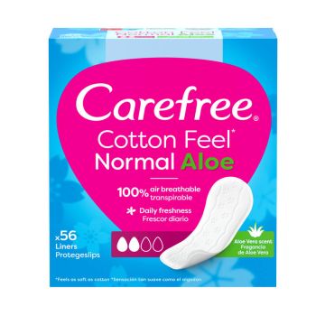 Carefree Cotton Feel Normal Aloe Ежедневни дамски превръзки х 56 бр