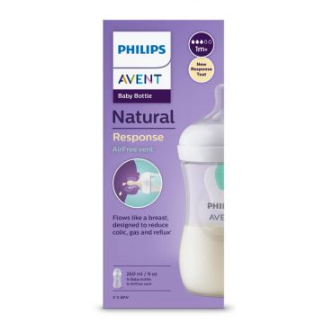 Avent Natural Response AirFree Шише с биберон в Неутрален цвят 1М+ 260 мл 