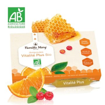 Ampoules Vitalite Plus Bio Виталити плюс био с пчелно млечице, портокал и ацерола х 10 ампули за пиене Famille Mary