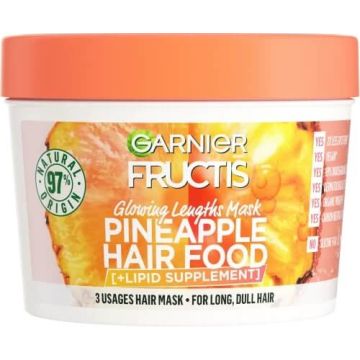  Garnier Fructis Pineapple Hair Food Маска за дълга коса без блясък с ананас 390 мл