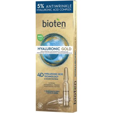 Bioten Hyaluronic Gold Уплътняващи ампули против бръчки 7 x 1.3 мл