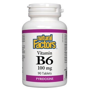 Natural Factors Vitamin B6 Пиридоксин хидрохлорид 100 мг 90 таблетки