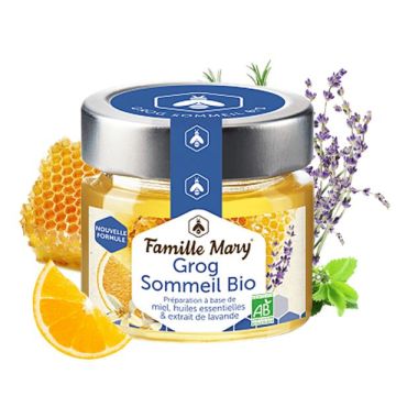 Grog Sommeil Bio Грог с пчелен мед с етерични масла и екстракт от лавандула 100 г Famille Mary