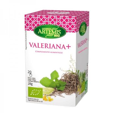 Valeriana + Чай валериана + други билки Био 28 гр х  20 филтърни пакетчета Artemis Bio
