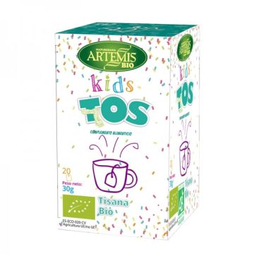 Kids Tos Чай за деца при болно гърло и дихателни проблеми био х 20 филтърни пакетчета Artemis Bio