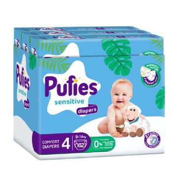 Пелени Pufies Sensitive размер 4 Maxi 9-14 кг х 162 бр