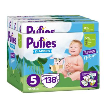 Pufies Fashion & Nature 5 Junior Детски Пелени 11-16 кг х 138 бр