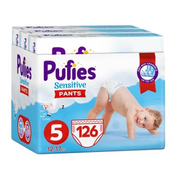 Pufies Sensitive Pants 5 Junior Пелени - гащички 12-17 кг х 126 бр