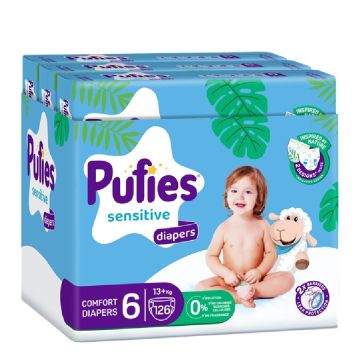 Pufies Sensitive Пелени 13+ кг х 126 бр