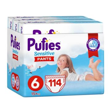 Pufies Sensitive Pants 6 Extra Large Пелени - гащички 15+ кг х 114 бр