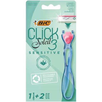 BIC Click Soleil 3 Sensitive Система за бръснене за жени с 1 дръжка + 2 резервни ножчета