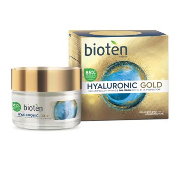 Bioten Hyaluronic Gold Уплътняващ дневен крем за лице SPF10 50 мл
