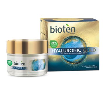 Bioten Hyaluronic Gold Уплътняващ нощен крем за лице 50 мл
