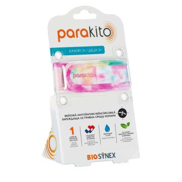 Parakito Репелентна гривна против комари за деца 3Г+ Розова + Таблетки 2 бр Комплект
