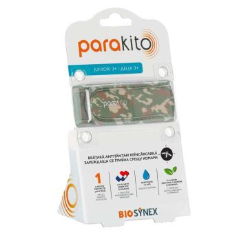 Parakito Репелентна гривна против комари за деца 3Г+ Kамуфлаж + Таблетки 2 бр Комплект