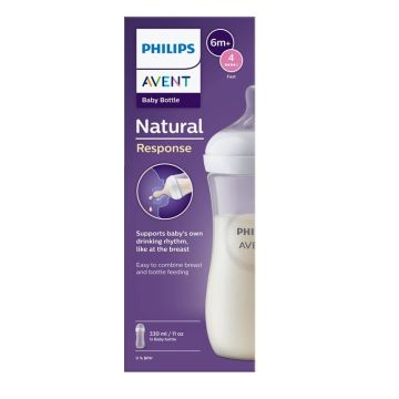 Avent Natural Response Бутилка с биберон със силен поток 4, 6М+ 330 мл