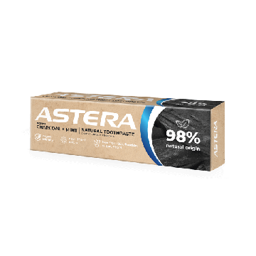 Astera Natural Charcoal + Mint Паста за зъби 75 мл