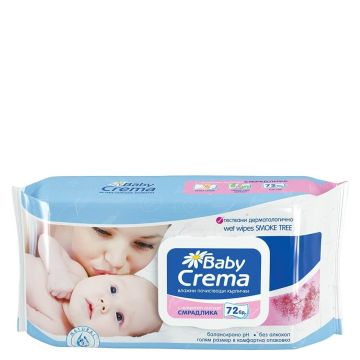 Baby Crema Бебешки мокри кърпички с екстракт от смрадлика 72 бр