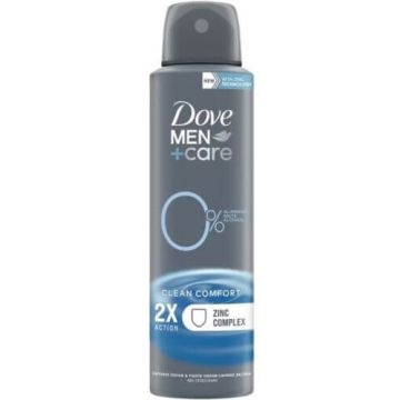 Dove Men+Care Advanced Clean Comfort 0% Дезодорант спрей против изпотяване за мъже 150 мл