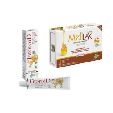 Aboca Melilax Mикроклизма за възрастни при запек 10 гр 6 бр + NeoFitoroid Крем при хемороиди 40 мл Комплект 