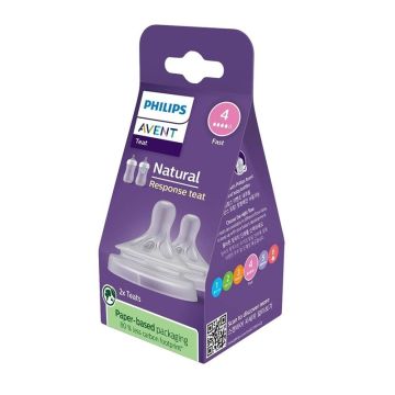 Avent Natural Response Силиконов биберон със силен поток 4, 6М+ х 2 бр