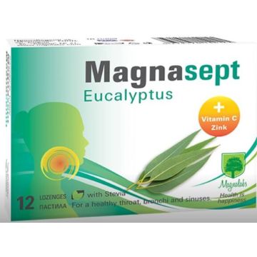 Magnasept Eucalyptus При гърлобол и запушен нос х 12 пастила Magnalabs