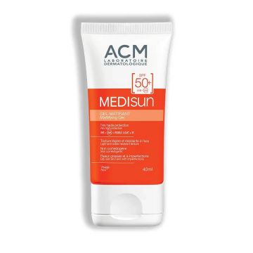 ACM Medisun Слънцезащитен матиращ гел за мазна кожа с несъвършенства SPF50+ 40 мл