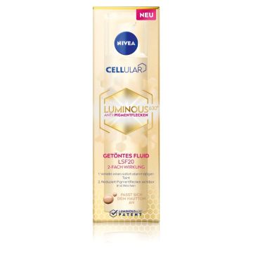 Nivea Cellular Luminous Antispot Коригиращ дневен оцветен флуид за лице SPF20 40 мл