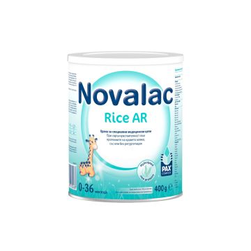 Novalac Rice AR Млечна формула на растителна основа за кърмачета и малки деца от 0 до 36 месеца 400 г