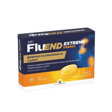FluEnd Extreme Orange ФлуЕнд екстрийм таблетки за смучене с портокал х 16 таблетки Sun Wave Pharma