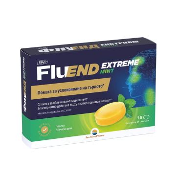 FluEnd Extreme Mint ФлуЕнд таблетки за смучене с мента х 16 таблетки