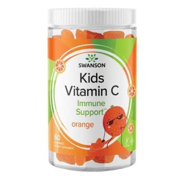 Swanson Kids Vitamin C Витамин С за деца х 60 дъвчащи таблетки с вкус на портокал