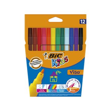 BIC Измиващи се флумастери Kids Visa 12 цвята