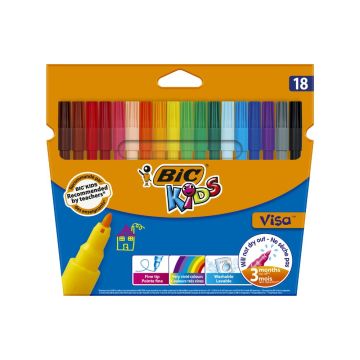 BIC Измиващи се флумастери Kids Visa 18 цвята