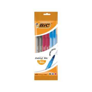 BIC Round Stic Химикали син, червен, черен 6 бр Комплект