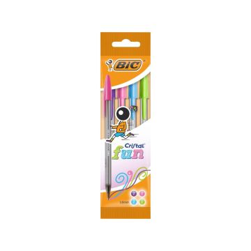 BIC Комплект цветни химикалки Cristal Fun 4 цвята