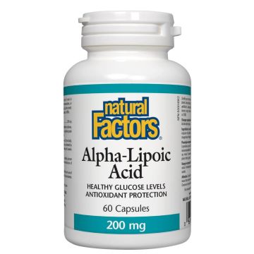Natural Factors Алфа-липоева киселина при наднормено тегло 200 мг 60 капсули