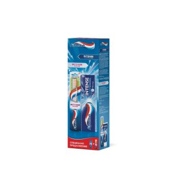 Aquafresh Intense Clean Whitening Паста за зъби 75 мл + Aquafresh Intense Clean Medium четка за зъби Комплект